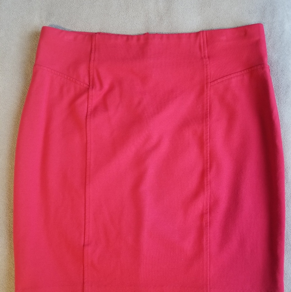 Red stretch mini skirt